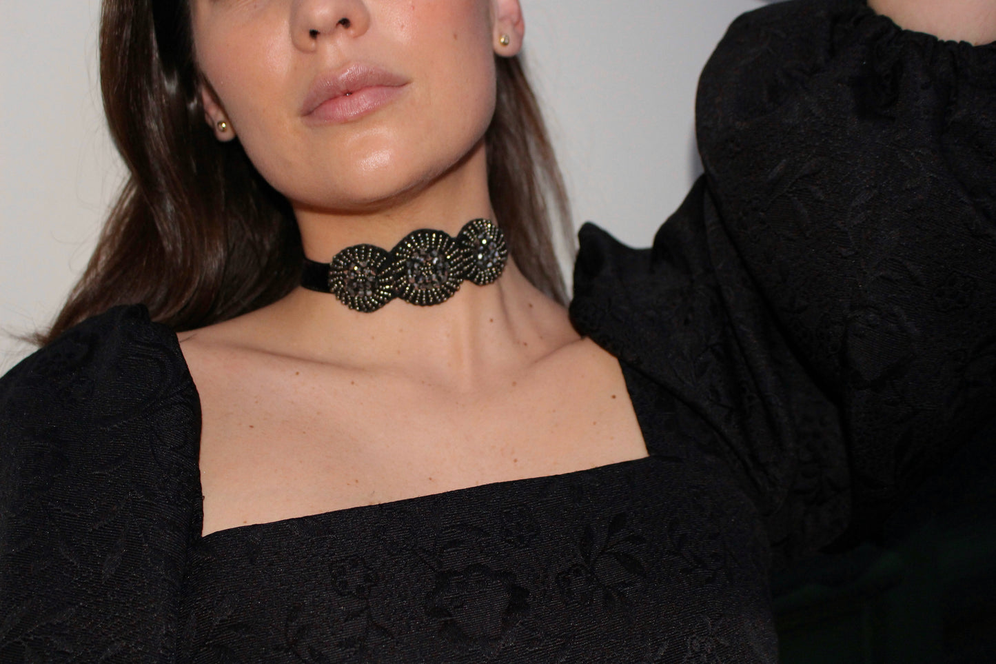 TRIADE CHOKER Silver Black