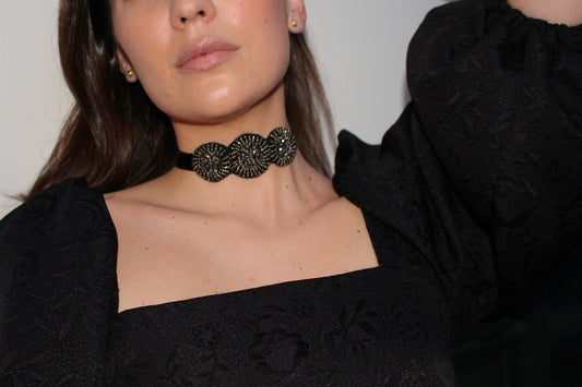 TRIADE CHOKER Silver Black